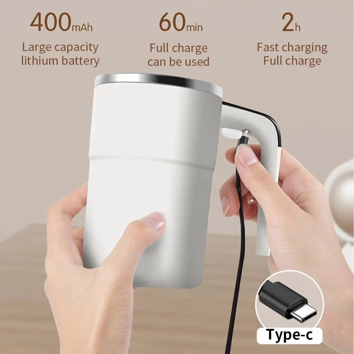 Electric Coffee Mug USB Rechargeable Automatic Magnetic Cup